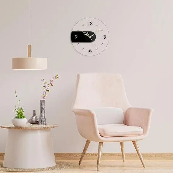 9br Acrylic Wall Clock || Silent Movement Wall Clock || Acrylic Wall Clock for Home Stylish Latest 3D Big || Designer Wall Clock for Home Decor || (Transparent, 12 Inch)