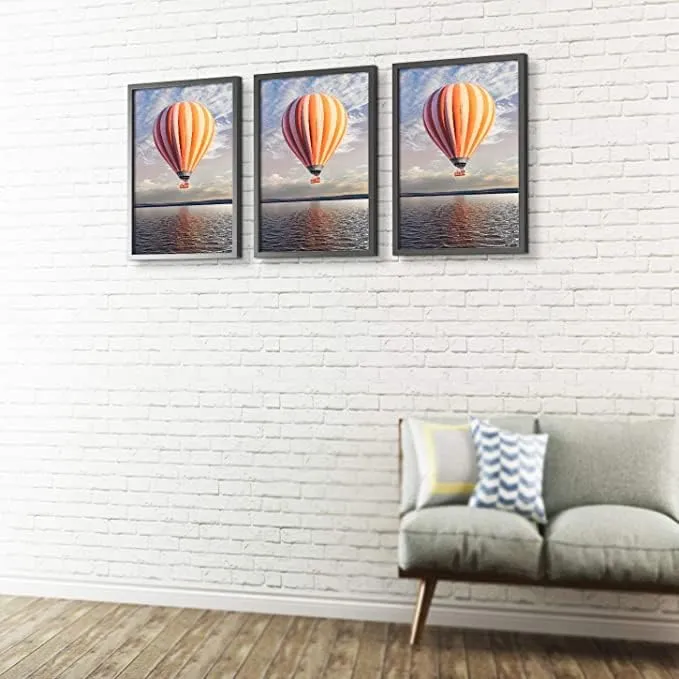 AbhiKalpya Art Studio Colourful A3 size Photo Frame 12x18 Black (Set of 3)