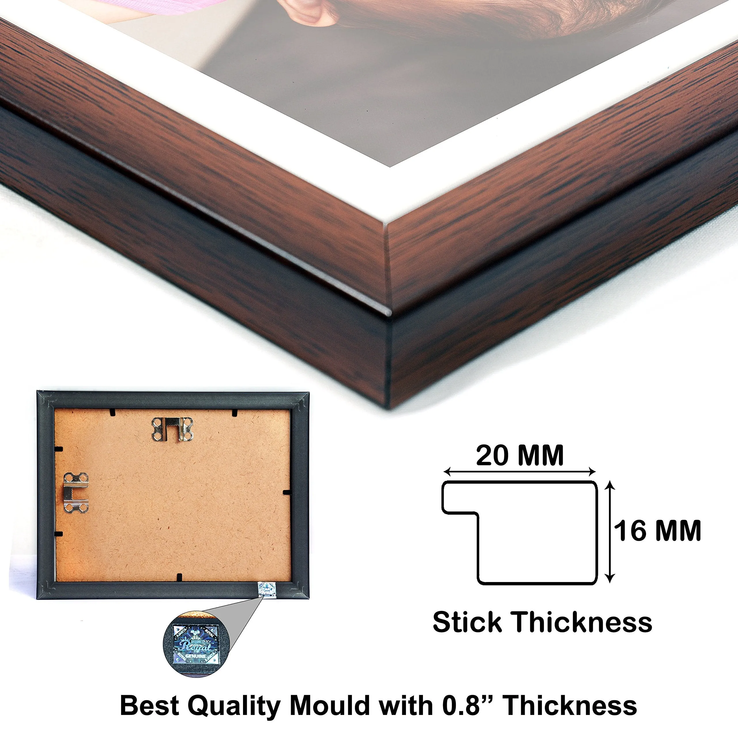 AJANTA ROYAL Classic set of 4 Individual Photo Frames (4-8x10 Inch) : A-75B (Brown)