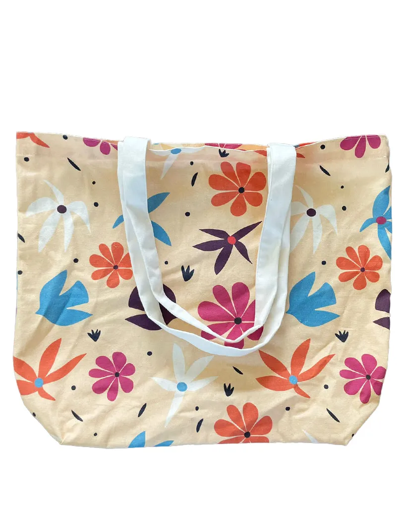 All Over Print Gusseted Shopping Tote Bag - Med/Large