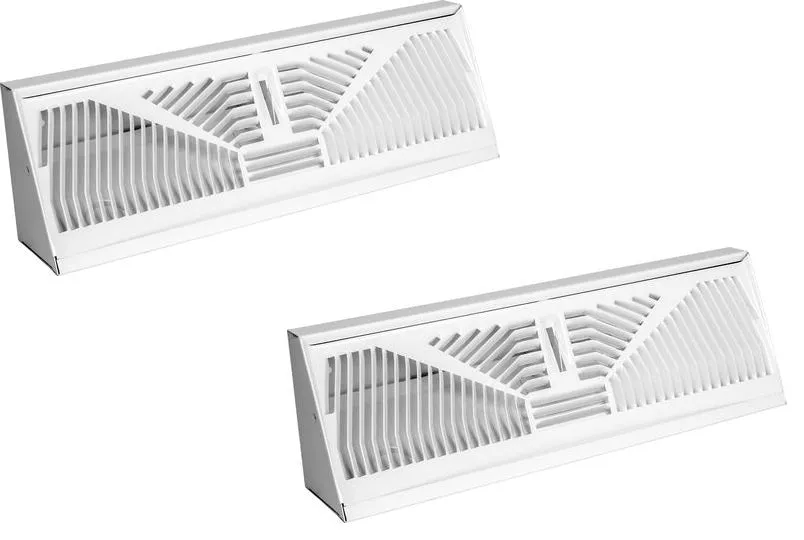 American Metal 3015W15 15 Inch White Steel Baseboard Diffuser - Quantity of 2