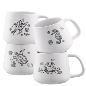 Belleek Living Ocean Mugs Set of 4