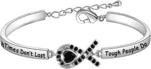 CENWA Melanoma Cancer Awareness Gift Skin Cancer Survivor Narcolepsy Awareness Encouragement Gift Tough Times Dont Last Bracelet