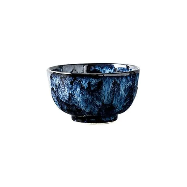 Ceramic Dinner Plates And Bowls Blue Dishes Creative Dinnerware Set