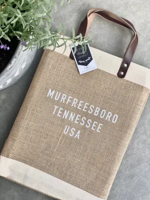 City Custom Jute Tote Bag