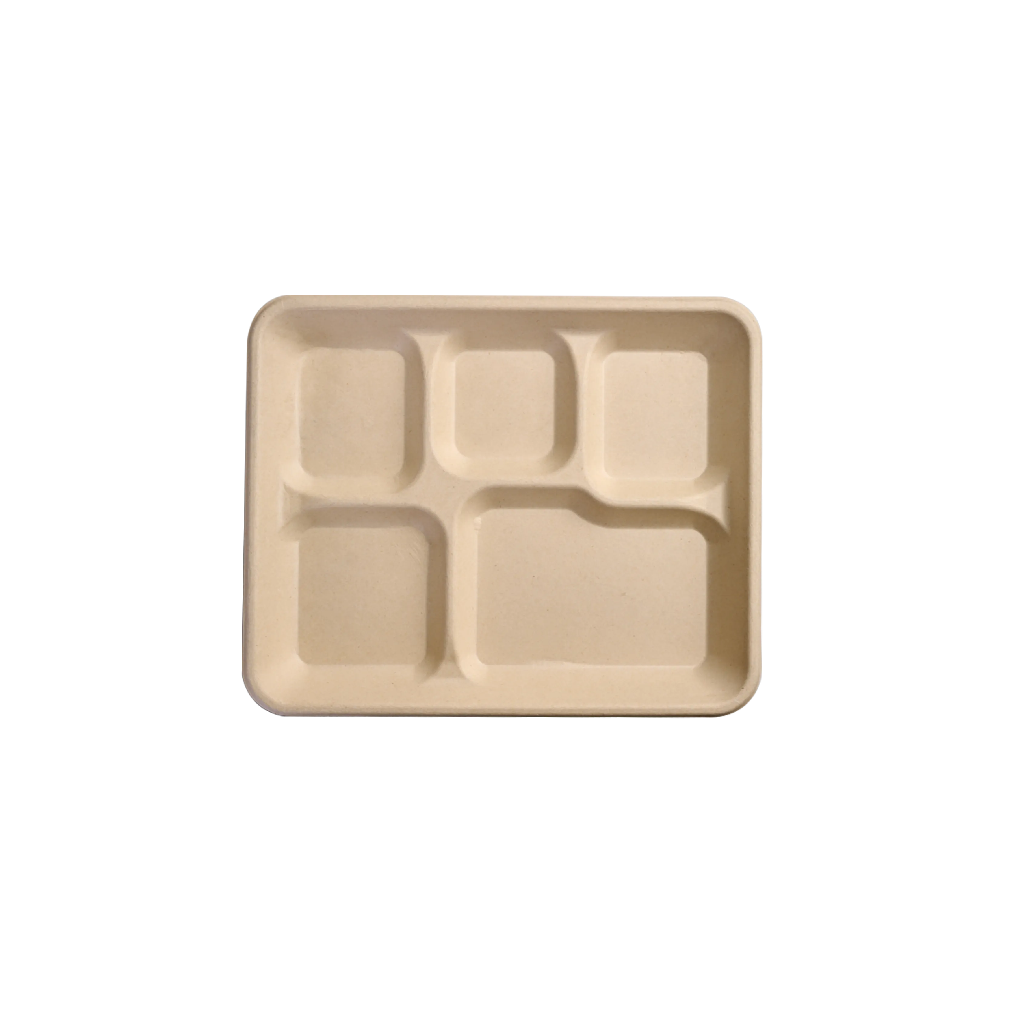 Compostable Square 5 Compartment Plates