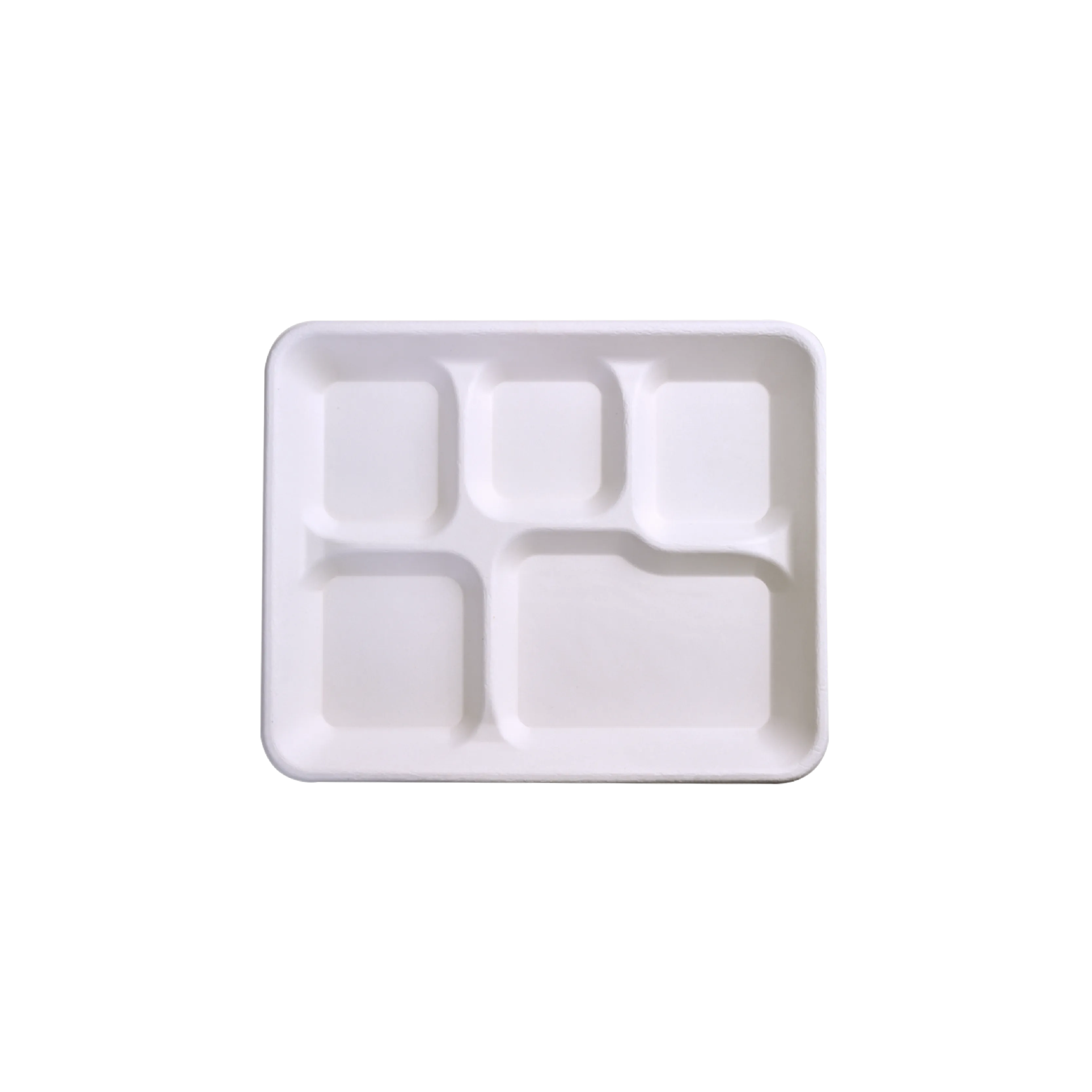 Compostable Square 5 Compartment Plates