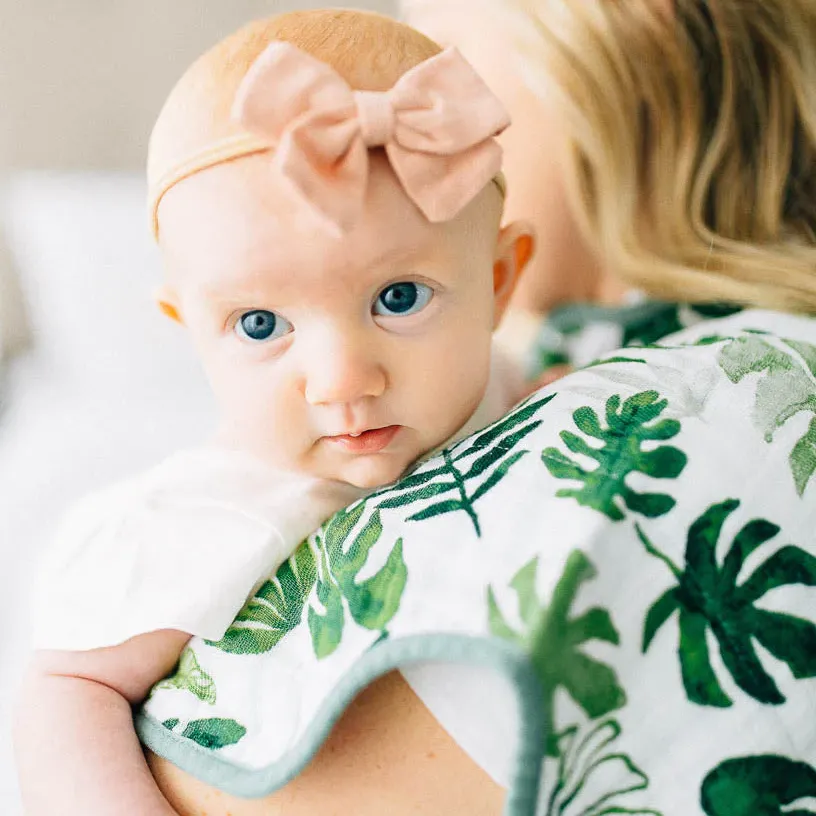 Cotton Muslin Burp Cloth 2 Pack (Tropical Leaf)