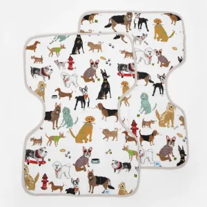 Cotton Muslin Burp Cloth 2 Pack (Woof)