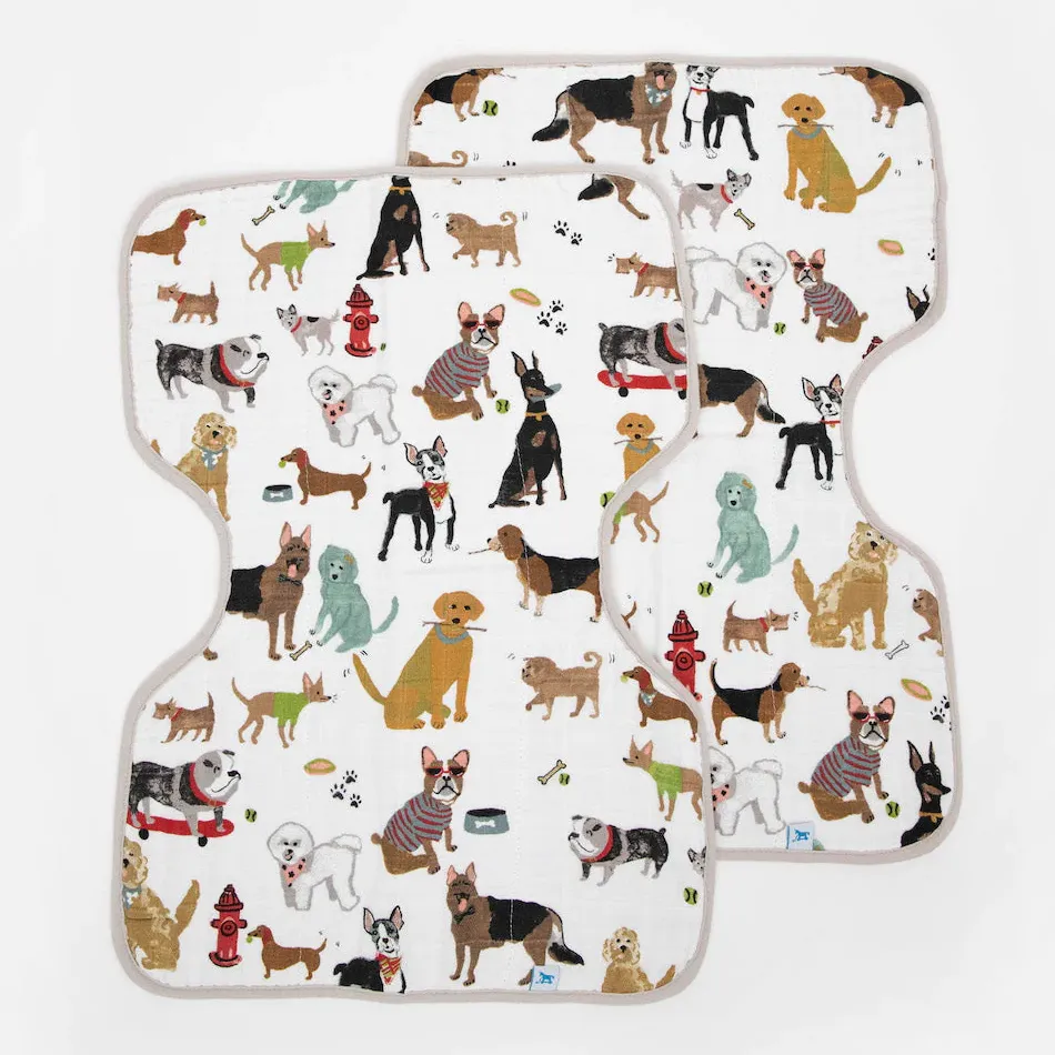 Cotton Muslin Burp Cloth 2 Pack (Woof)