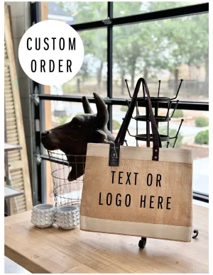 Custom Wide Jute Tote Bag