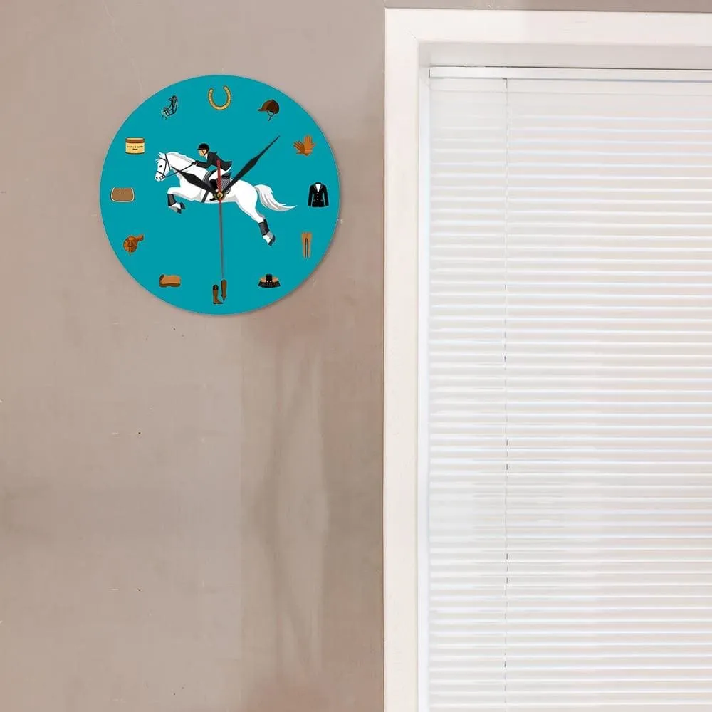 Equestrian Sport Equipment Set Modern Wall Clock Horse Riding Gear Tack