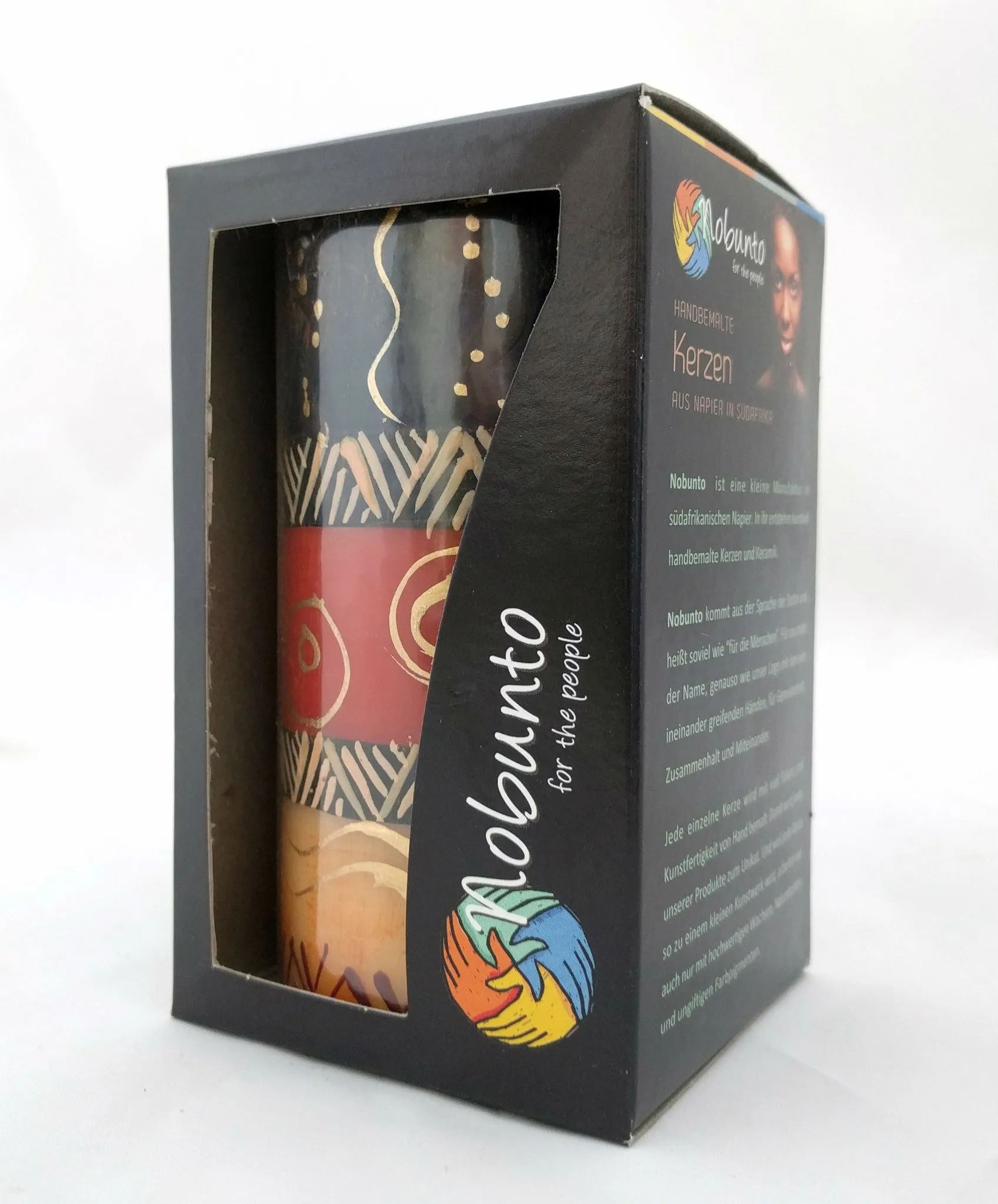 Hand-painted Boxed Pillar Candle (7 x 11cm)
