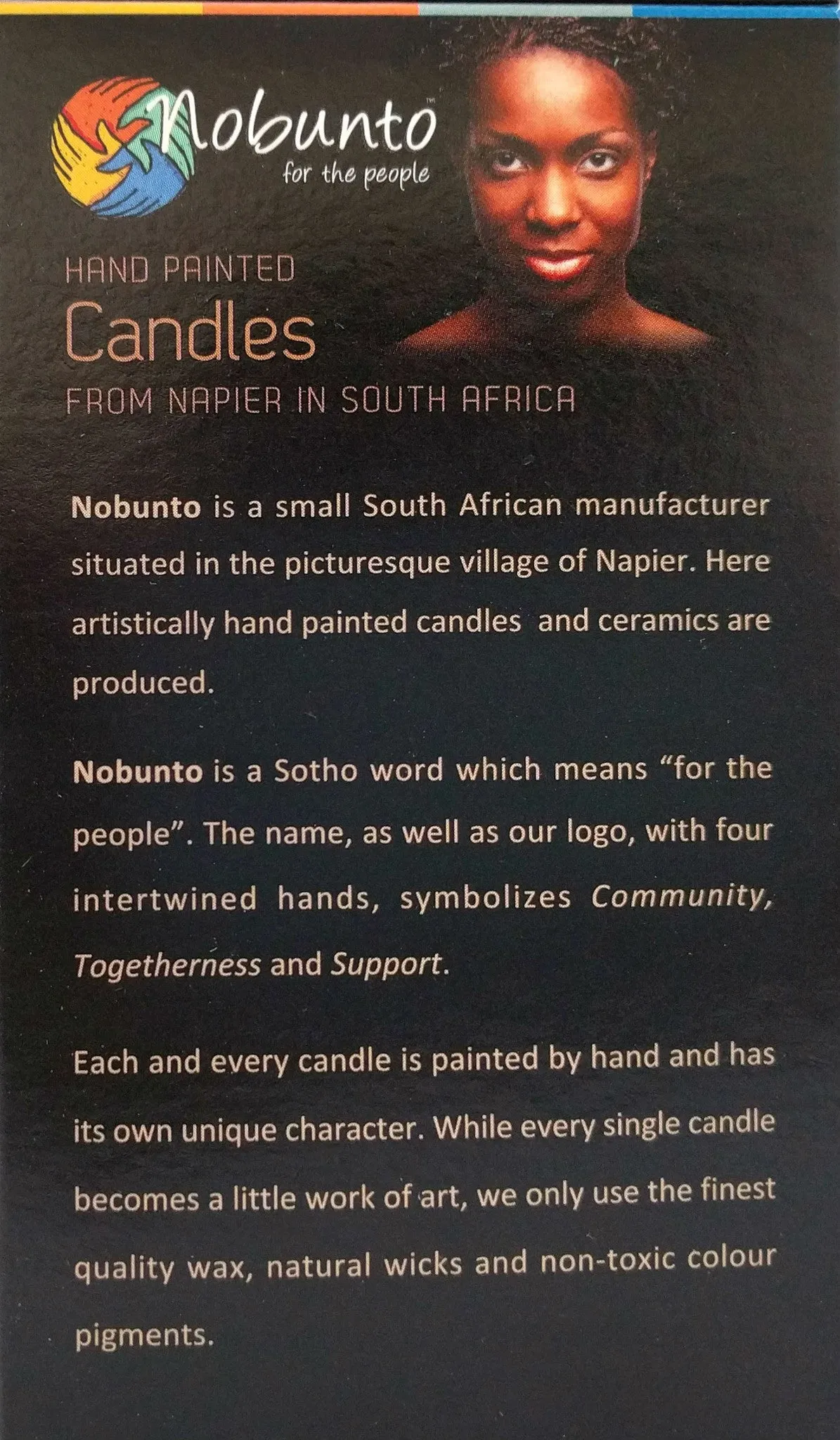 Hand-painted Boxed Pillar Candle (7 x 11cm)