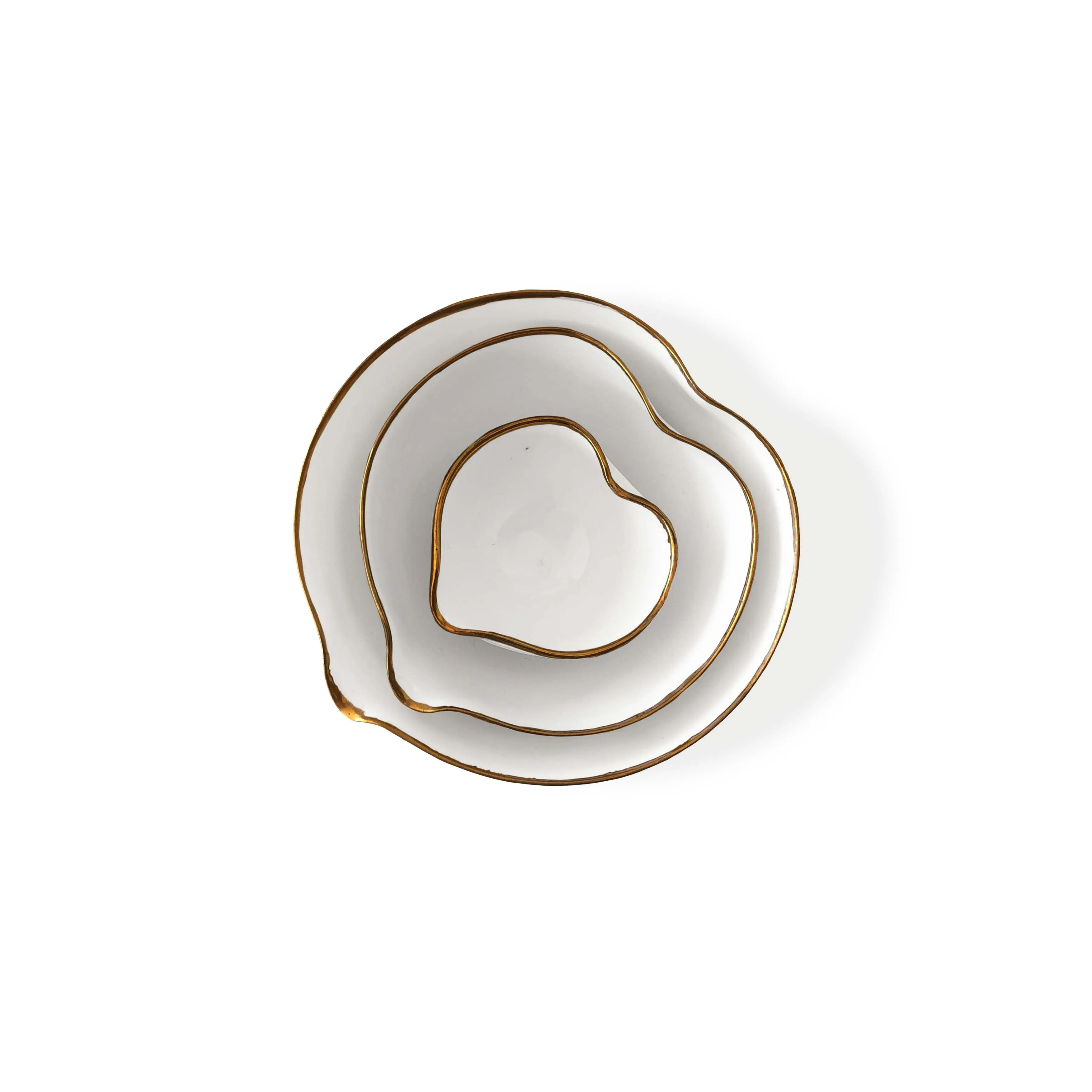 Heart Bowl with Gold Rim
