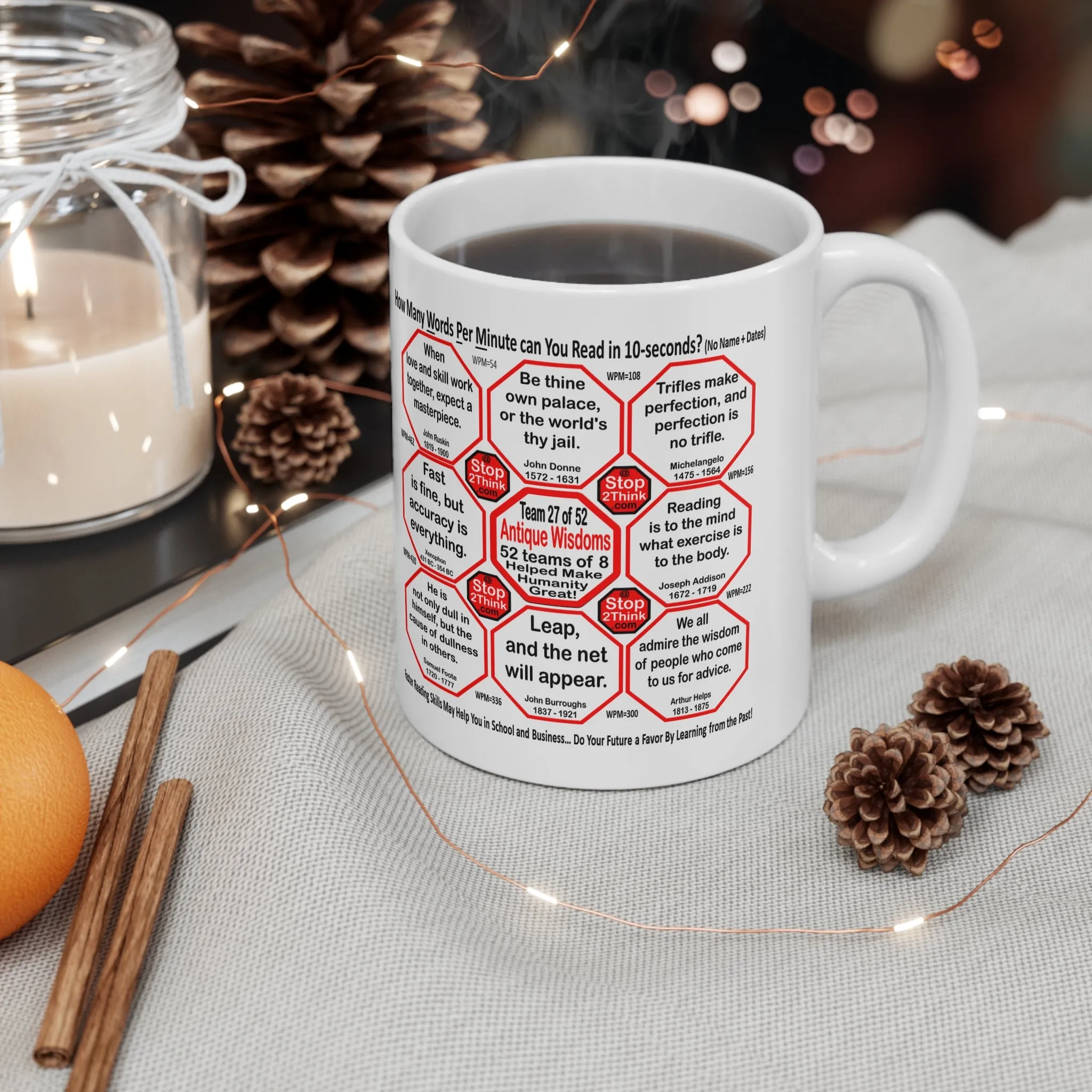 How Fast Can You Read Mug Wisdoms?   ...Teams 26 27 of 52   - Drink Wisely at Stop2Think.com