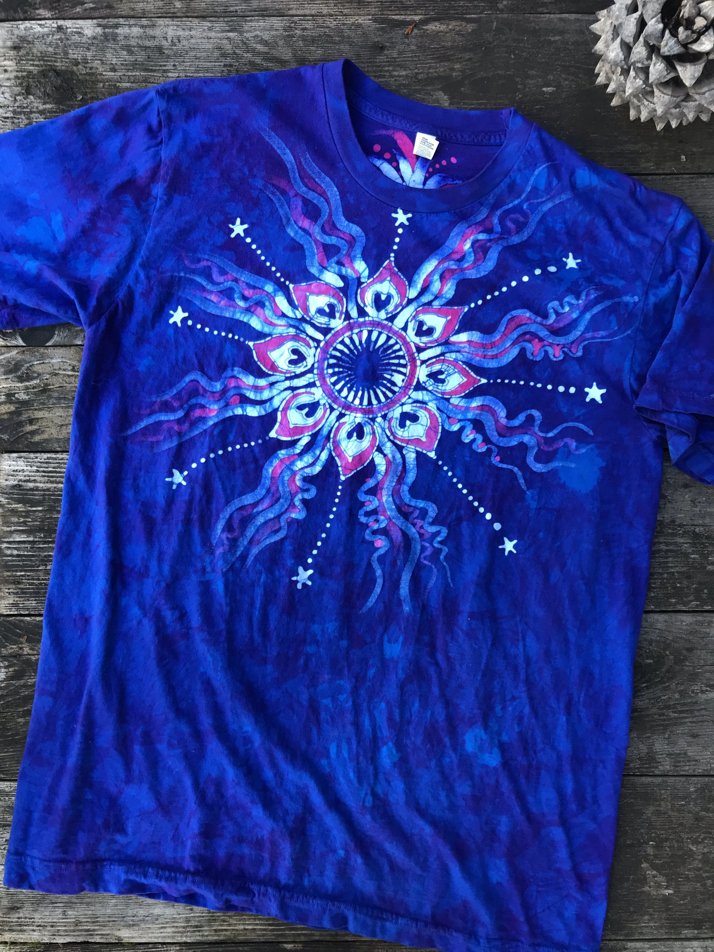 Kaleidoscope Flower Hand Painted Batik Tshirt