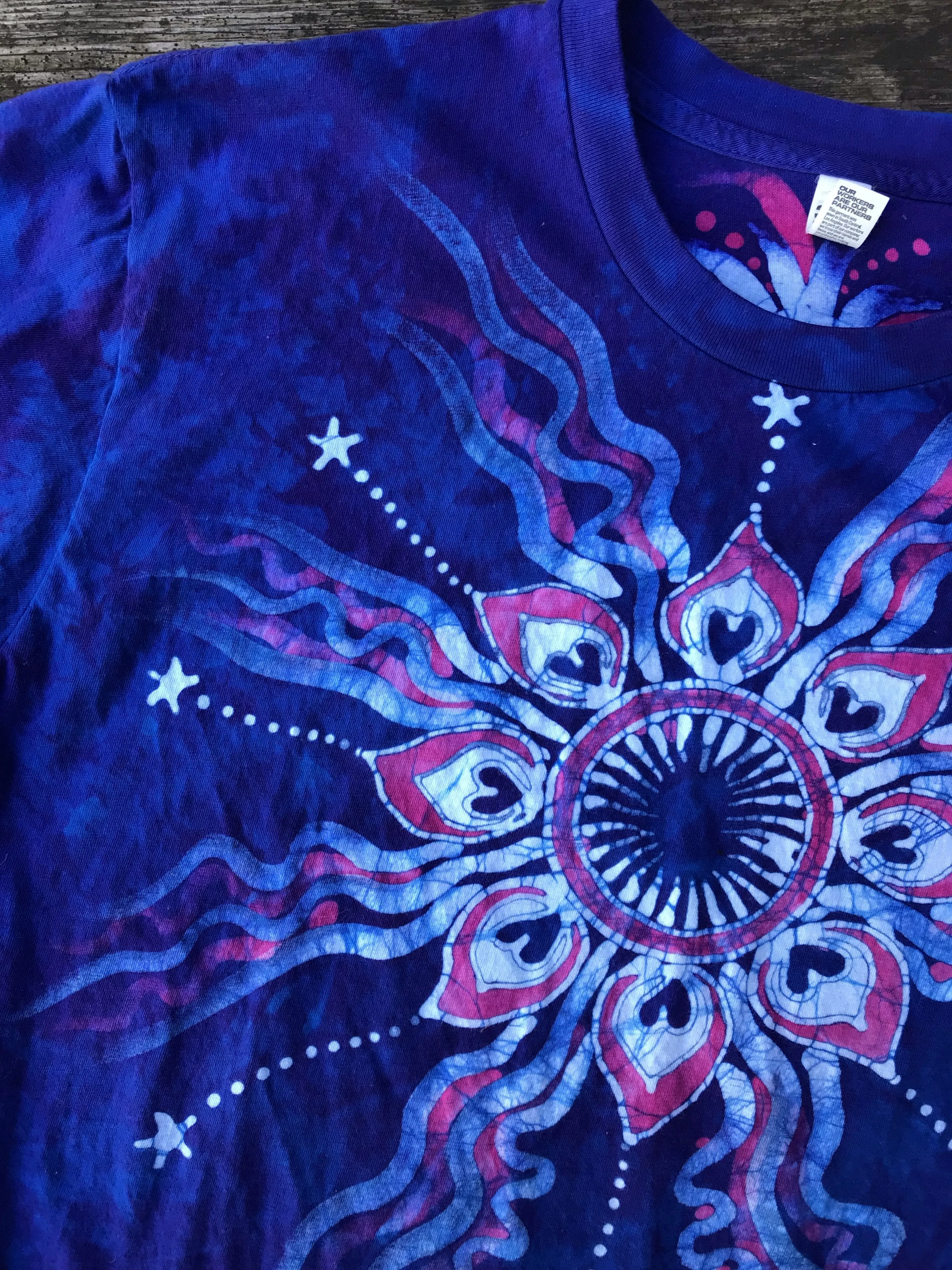 Kaleidoscope Flower Hand Painted Batik Tshirt