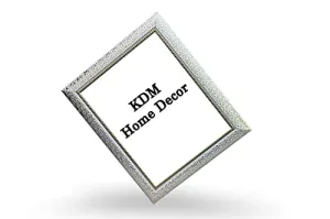 KDM HOME DECOR 1 Pcs 5x7 Inch Golden Bindi Color Flexible Glass & Synthetic Wood Hanging/Table Top Modern Photo Frame for Wall Decoration