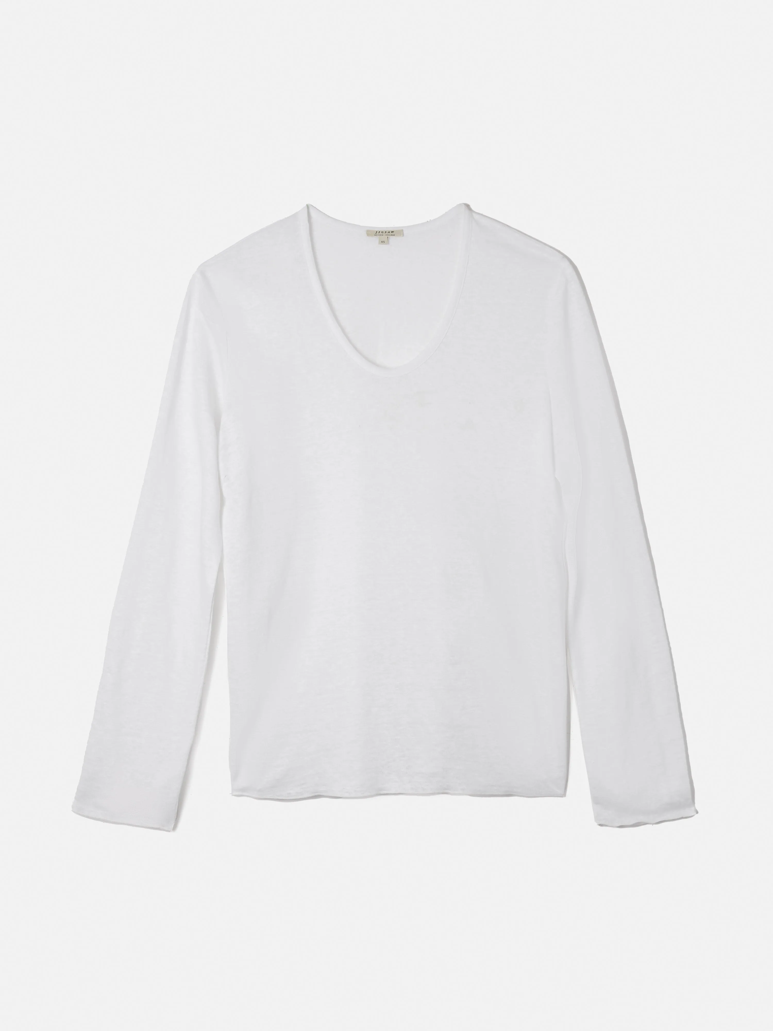 Linen Eden Long Sleeve Tee | White