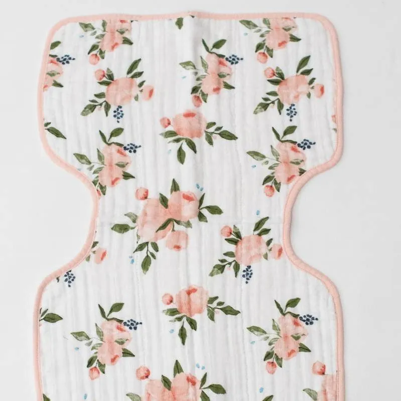 Little Unicorn Cotton Muslin Burp Cloth - Watercolor Roses