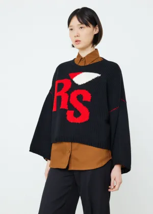 Loose Fit Cropped Wool Jacquard RS Sweater