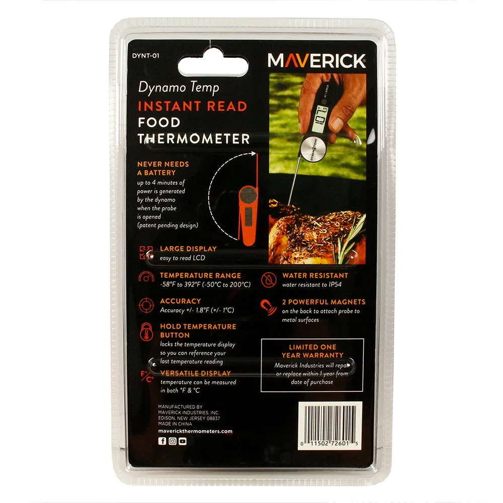 Maverick Dynamo Temp Instant Read Food Thermometer No Battery Magnetic DYNT-01