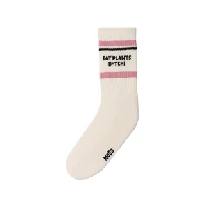 MoEa Unisex Bamboo Sock in Eat Plants B-tch