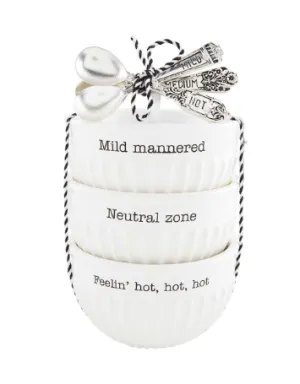 Mud Pie Mild, Medium & Hot Dip Bowl Set