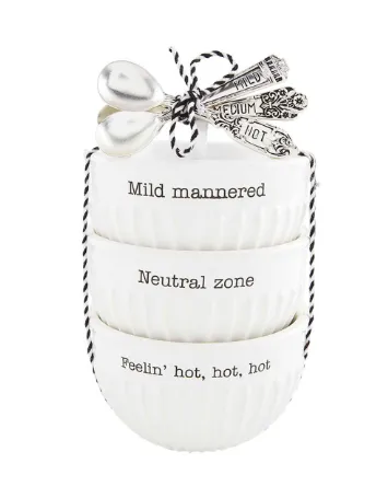 Mud Pie Mild, Medium & Hot Dip Bowl Set