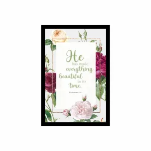 Printality Wall Photo Frame Ecclesiastes 3:11 Bible Verse Printed Wall Hanging Big Size 12 x 18 inches Photo Frames for wall dacoration,Wood, Multicolor