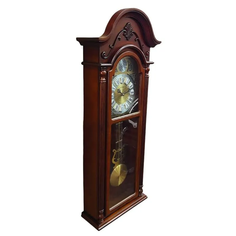 RHYTHM Wood Pendulum Clock (Brown_36.2 x 93 x 13.6 cm)