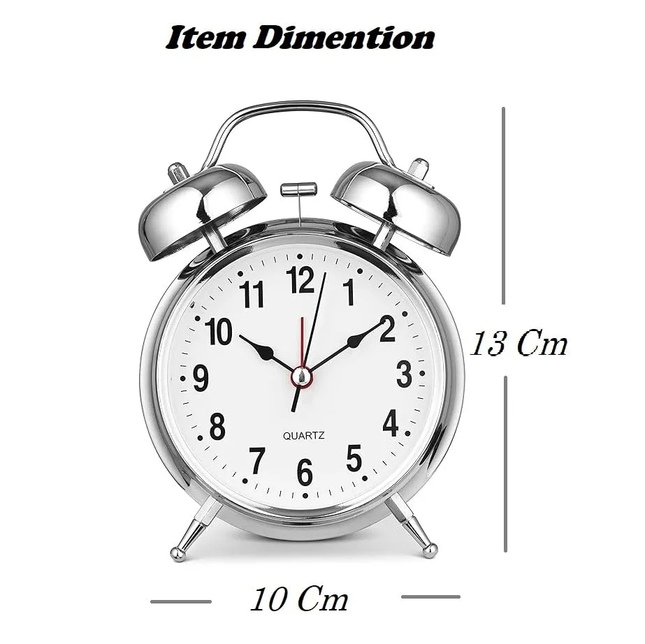 SHOPOLIFE Alarm Clock-Silent Analog Table Clock, Alarm Clock for Heavy Sleepers, Students and etc. with Night Light for Home Office Bedroom (1 Pc)
