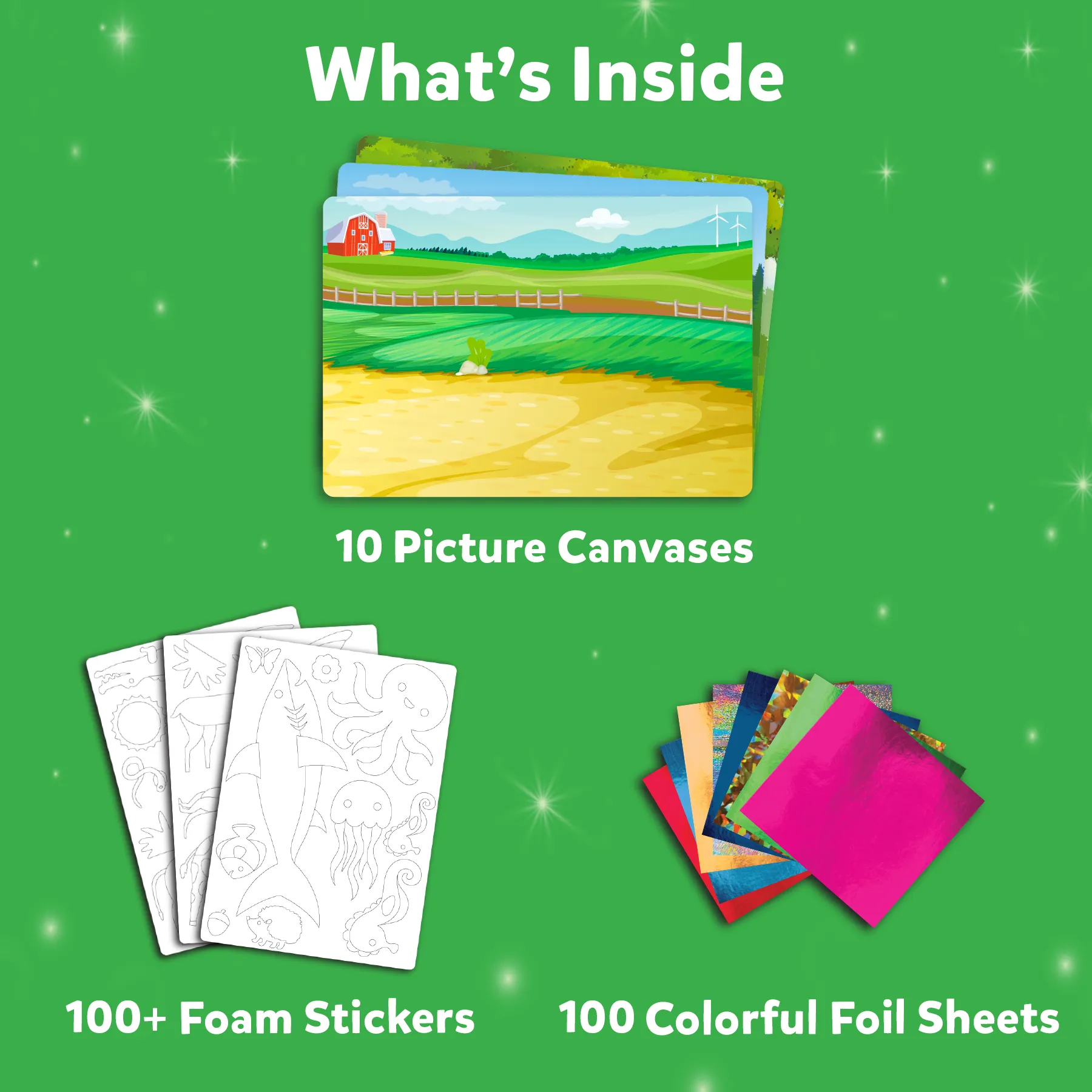 Skillmatics Art & Craft Activity - Foil Fun, No Mess Art, 10 Unique & Sparkly Animal Themed Pictures, Ages 4 to 9