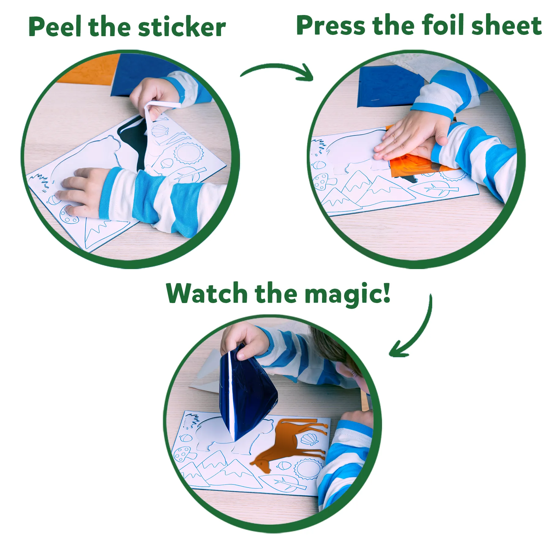 Skillmatics Art & Craft Activity - Foil Fun, No Mess Art, 10 Unique & Sparkly Animal Themed Pictures, Ages 4 to 9