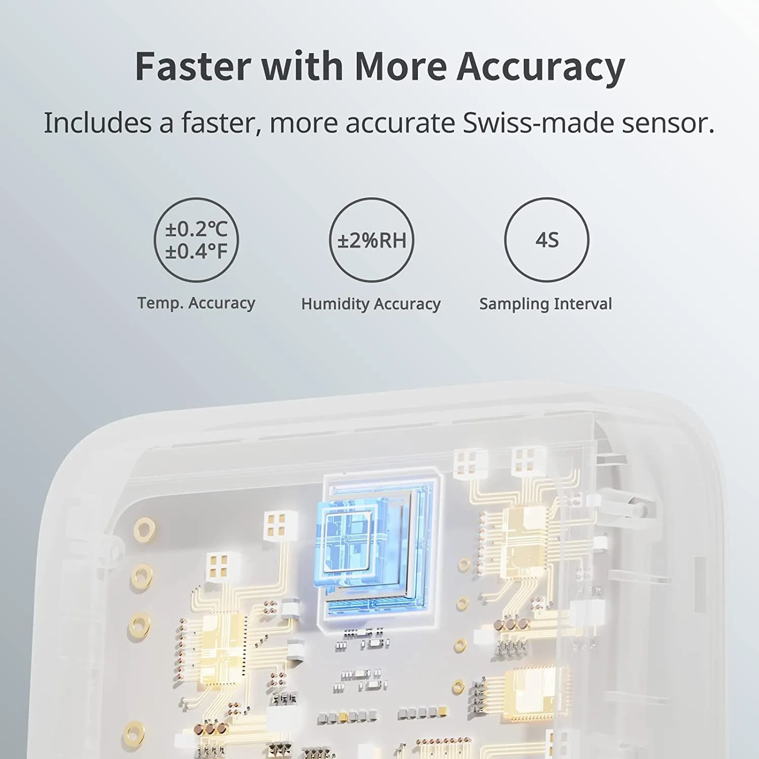 Switchbot Thermometer Hygrometer, Bluetooth Indoor Humidity Meter for Home, Temperature Sensor with App Control, Large LCD Display, Notification Alerts, 2-Year Data Storage Export