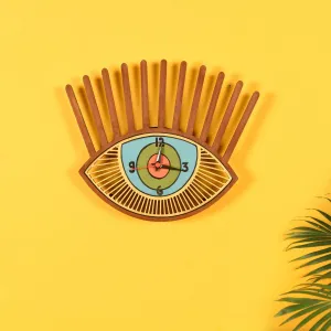 Tranquil Eyes Handcrafted Wooden Wall Clock (10 x 1 in)