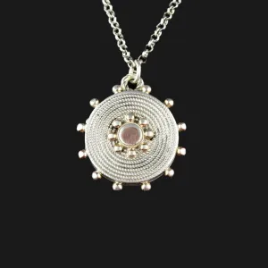 Victorian Engraved Silver Rose Gold Locket Necklace