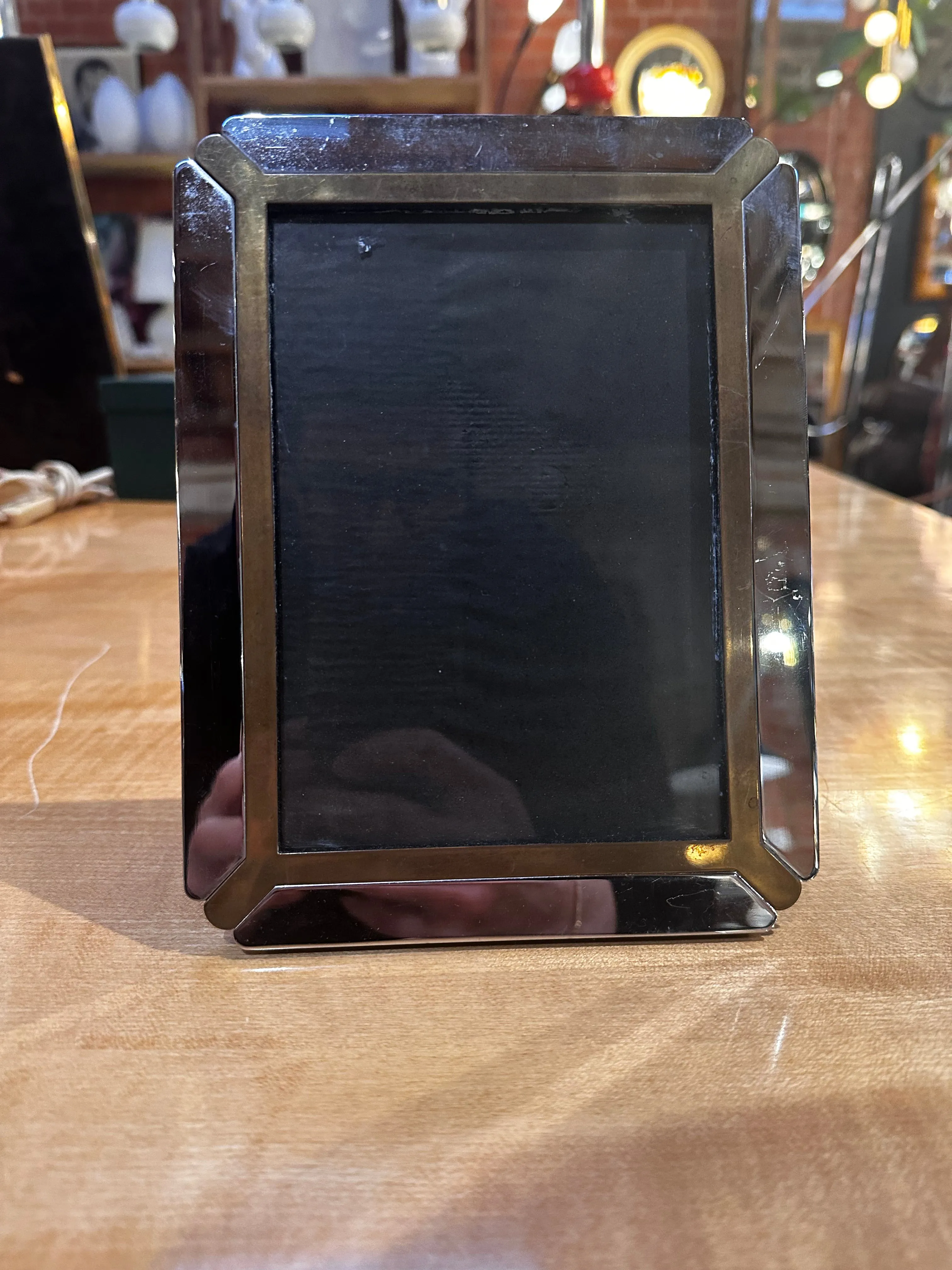 Vintage Italian Chrome And Brass Picture Frame 1980s